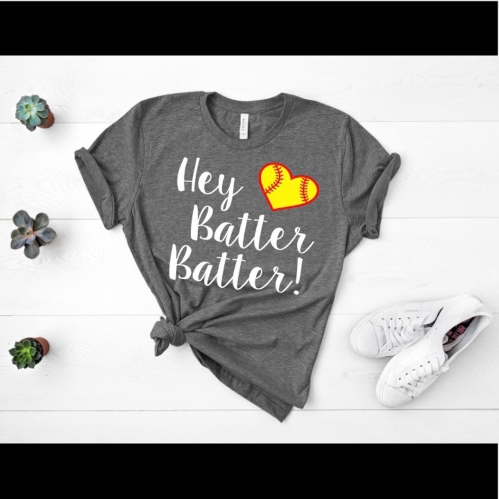 Hey Batter Batter Softball Bella Canvas T-shirt